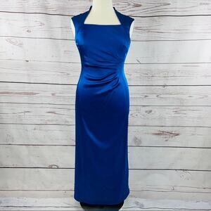 Robe Cocktail Tahari By Arthur Levine En Mousseline Froissée Couleur Expresso - Taille 6, Neuve Avec étiquette